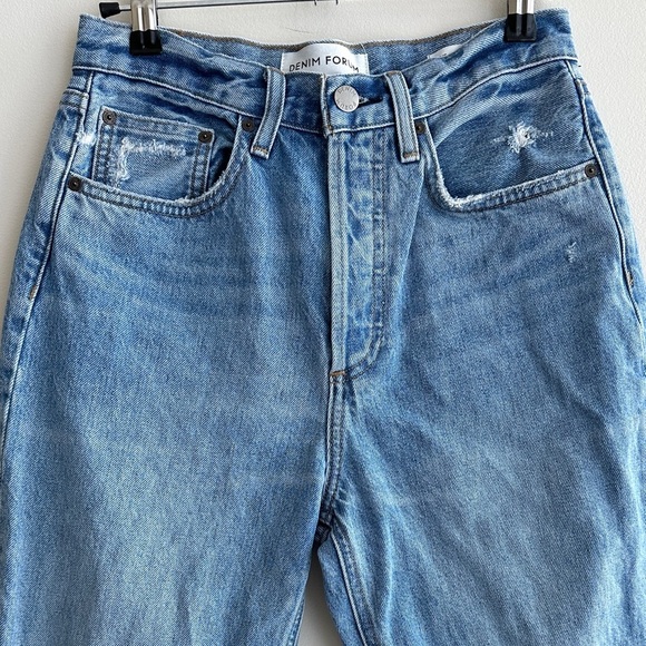 Denim Forum The Joni High Rise Loose 29L Jeans, Size 25, Medium Wash Denim - Picture 3 of 16